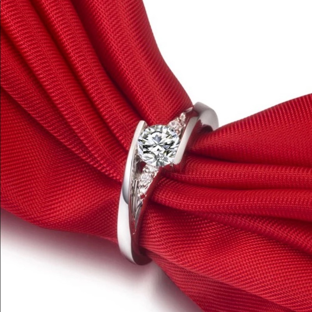 0.75ct Lab Diamond 925 Silver Wedding Engagement Rings - Picture 4 of 4